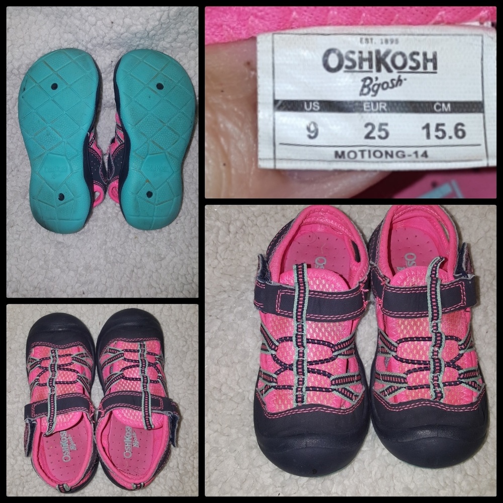 OshKosh B'Gosh Motiong-14 Sandals Pink Blue Size 9